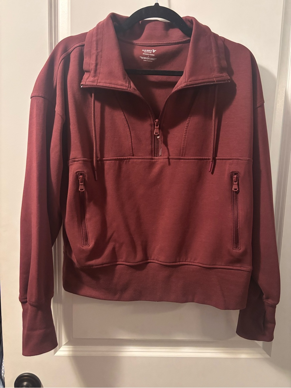 Old Navy Half-Zip Pullover Sweatshirt - Brick Red